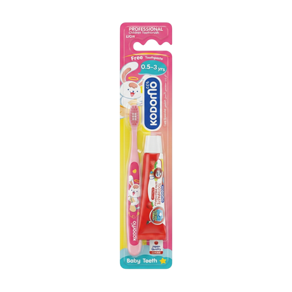 Kodomo Baby Toothbrush with Toothpaste 0.5 - 3 years